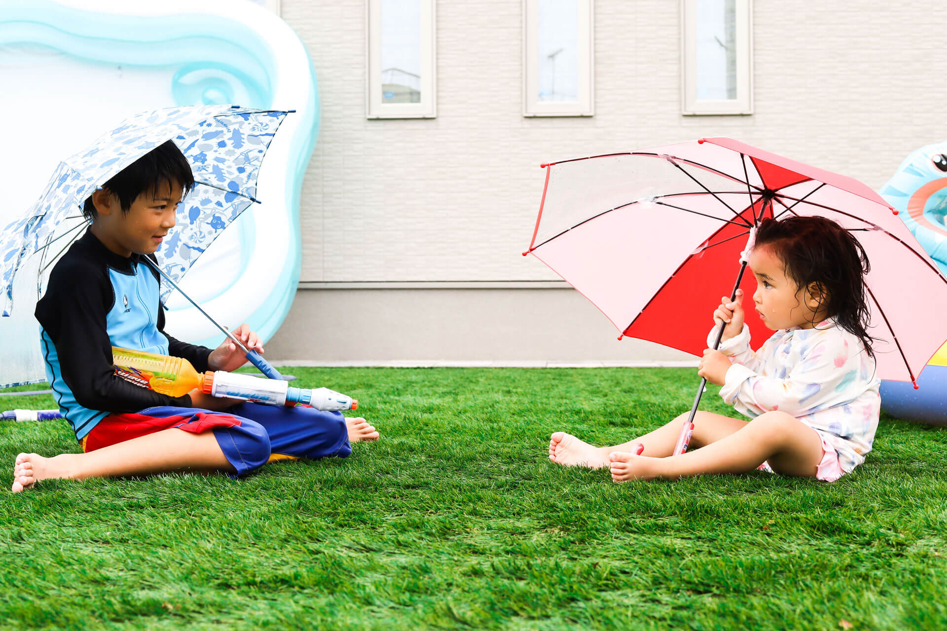 子供達と遊べるようにしたい 自由に遊び回れる公園のような庭 リフォーム三宅